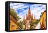 Aldama Street Parroquia Archangel Church. San Miguel de Allende, Mexico.-William Perry-Framed Stretched Canvas