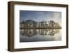 Alder Trees (Alnus Hirsuta) Silhouetted and Reflected in River Spey in Winter, Cairngorms Np, UK-Mark Hamblin-Framed Photographic Print