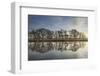 Alder Trees (Alnus Hirsuta) Silhouetted and Reflected in River Spey in Winter, Cairngorms Np, UK-Mark Hamblin-Framed Photographic Print