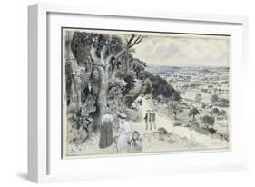 Alderley Edge, A Picnic, 1893-94 (W/C Gouache on Paper)-Henry Edward Tidmarsh-Framed Giclee Print