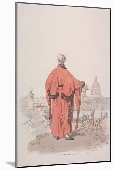 Alderman in Civic Costume Looking Towards St Paul's Cathedral, London, 1805-William Henry Pyne-Mounted Giclee Print