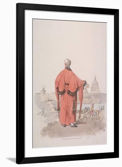 Alderman in Civic Costume Looking Towards St Paul's Cathedral, London, 1805-William Henry Pyne-Framed Giclee Print