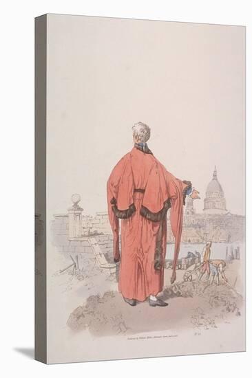 Alderman in Civic Costume Looking Towards St Paul's Cathedral, London, 1805-William Henry Pyne-Stretched Canvas