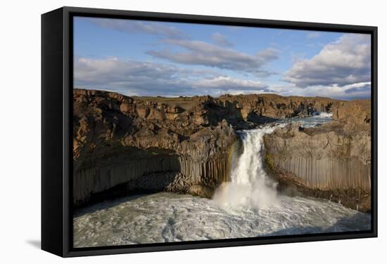 Aldeyjarfoss Waterfall on the Skjalfandafljot River, Thingeyjarsyslur, Iceland, August 2009-Bergmann-Framed Stretched Canvas