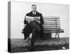 Aldo Moro Sitting on a Bench-Sergio del Grande-Stretched Canvas