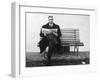 Aldo Moro Sitting on a Bench-Sergio del Grande-Framed Giclee Print