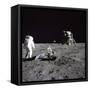 Aldrin Looks Back at Tranquility Base Photograph - Cape Canaveral, FL-Lantern Press-Framed Stretched Canvas