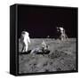 Aldrin Looks Back at Tranquility Base Photograph - Cape Canaveral, FL-Lantern Press-Framed Stretched Canvas