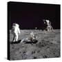 Aldrin Looks Back at Tranquility Base Photograph - Cape Canaveral, FL-Lantern Press-Stretched Canvas