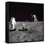 Aldrin Looks Back at Tranquility Base Photograph - Cape Canaveral, FL-Lantern Press-Framed Stretched Canvas