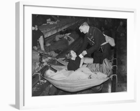 Aldwych Tube Station Used as a Shelter During the London Blitz-null-Framed Photographic Print