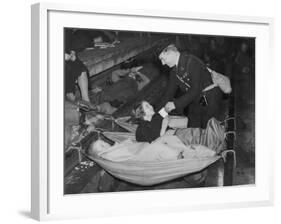 Aldwych Tube Station Used as a Shelter During the London Blitz-null-Framed Photographic Print