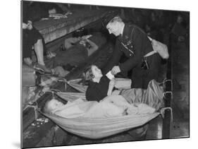 Aldwych Tube Station Used as a Shelter During the London Blitz-null-Mounted Photographic Print