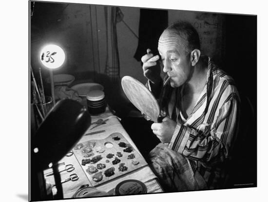Alec Guiness Putting on Theatrical Make Up at the Stratford Shakespeare Festival-Peter Stackpole-Mounted Premium Photographic Print
