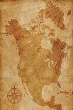 North America Map Illustration-alehnia-Framed Stretched Canvas