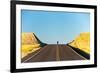 Alek Engerbretson Skateboarding Down A Rural Highway Near Oakesdale, Washington-Ben Herndon-Framed Photographic Print