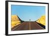 Alek Engerbretson Skateboarding Down A Rural Highway Near Oakesdale, Washington-Ben Herndon-Framed Photographic Print