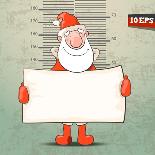 Santa Claus with a Banner. Vector Illustration-Alekksall-Framed Stretched Canvas