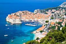 Beautiful Old Harbor with Wooden Fishing Boat in Cefalu, Sicily, Italy.-Aleksandar Todorovic-Stretched Canvas