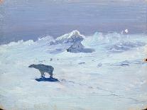 Polar Bear Hunting in Moonlit Night, 1899-Aleksandr Alekseevich Borisov-Laminated Giclee Print