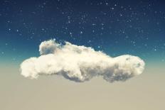 Single Cloud at Sky Stars-Aleksey Tugolukov-Mounted Art Print