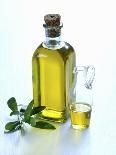 A Bottle and a Carafe of Olive Oil with an Olive Sprig-Alena Hrbkova-Photographic Print