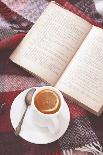 Cup of Hot Tea and Reading on a Blanket, Instagram Style Toned. Top View Point.-alenkasm-Photographic Print