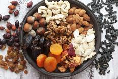 Variety of 12 Assorted Nuts and Dried Fruits-alenkasm-Mounted Photographic Print