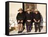 Alentejo, Estremoz, Three Elderly Portuguese Ladies Near in Alentejo Region, Portugal-Camilla Watson-Framed Stretched Canvas