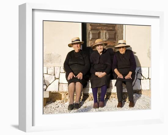 Alentejo, Estremoz, Three Elderly Portuguese Ladies Near in Alentejo Region, Portugal-Camilla Watson-Framed Photographic Print