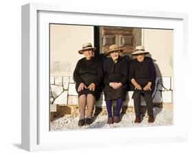 Alentejo, Estremoz, Three Elderly Portuguese Ladies Near in Alentejo Region, Portugal-Camilla Watson-Framed Photographic Print