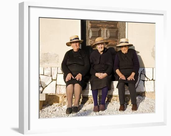 Alentejo, Estremoz, Three Elderly Portuguese Ladies Near in Alentejo Region, Portugal-Camilla Watson-Framed Photographic Print