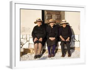 Alentejo, Estremoz, Three Elderly Portuguese Ladies Near in Alentejo Region, Portugal-Camilla Watson-Framed Photographic Print