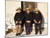 Alentejo, Estremoz, Three Elderly Portuguese Ladies Near in Alentejo Region, Portugal-Camilla Watson-Mounted Photographic Print