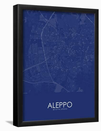 Aleppo, Syrian Arab Republic (Syria) Blue Map-null-Framed Poster