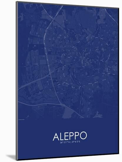 Aleppo, Syrian Arab Republic (Syria) Blue Map-null-Mounted Poster