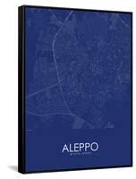 Aleppo, Syrian Arab Republic (Syria) Blue Map-null-Framed Stretched Canvas