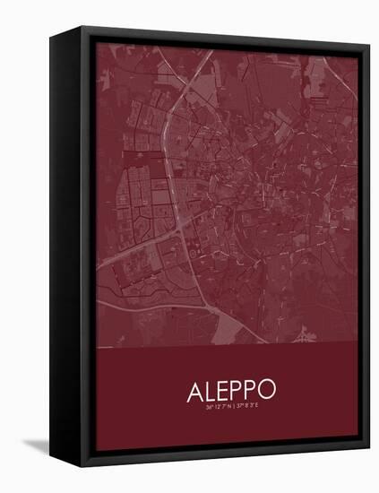 Aleppo, Syrian Arab Republic (Syria) Red Map-null-Framed Stretched Canvas