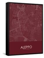 Aleppo, Syrian Arab Republic (Syria) Red Map-null-Framed Stretched Canvas
