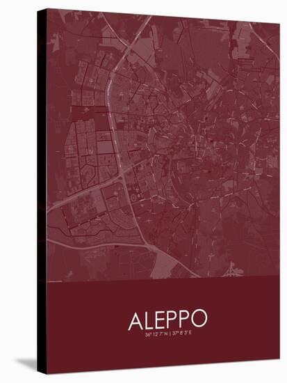 Aleppo, Syrian Arab Republic (Syria) Red Map-null-Stretched Canvas