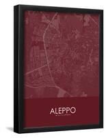 Aleppo, Syrian Arab Republic (Syria) Red Map-null-Framed Poster