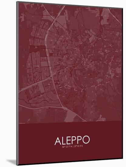 Aleppo, Syrian Arab Republic (Syria) Red Map-null-Mounted Poster