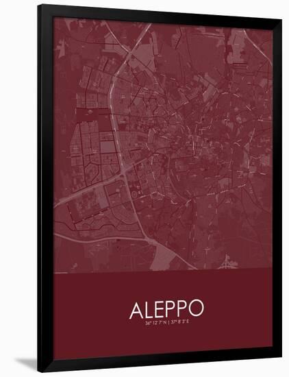 Aleppo, Syrian Arab Republic (Syria) Red Map-null-Framed Poster