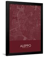 Aleppo, Syrian Arab Republic (Syria) Red Map-null-Framed Poster