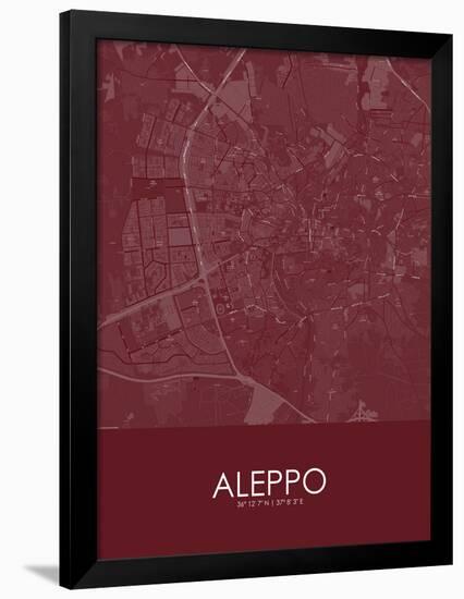 Aleppo, Syrian Arab Republic (Syria) Red Map-null-Framed Poster