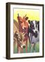 Alert Cows-null-Framed Art Print