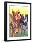 Alert Cows-null-Framed Art Print