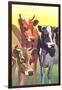 Alert Cows-null-Framed Art Print