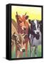 Alert Cows-null-Framed Stretched Canvas