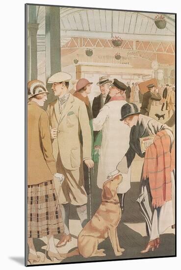 Alert Dog in Train Station-null-Mounted Art Print